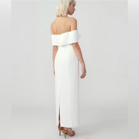 Fame and Partners Cream Column Dress Coctail Formal Wedding - Picture 4 of 5